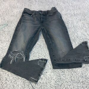 BDG 28 Black Distressed Bootcut Jeans